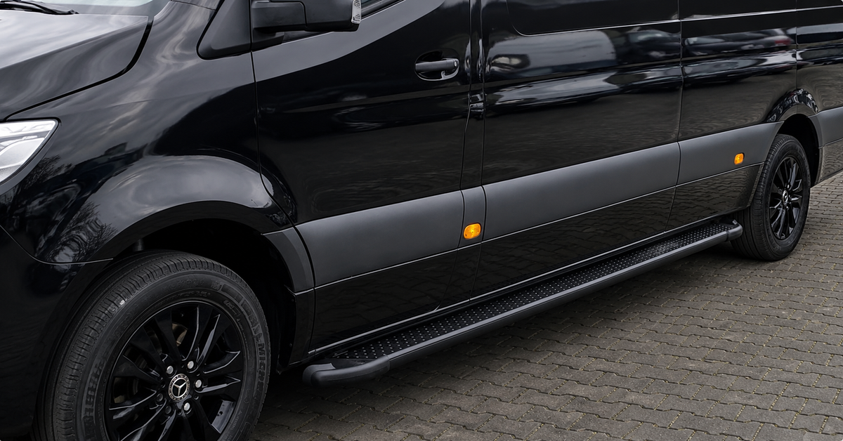 Mercedes Sprinter W907 Side Steps Running Boards Matte black